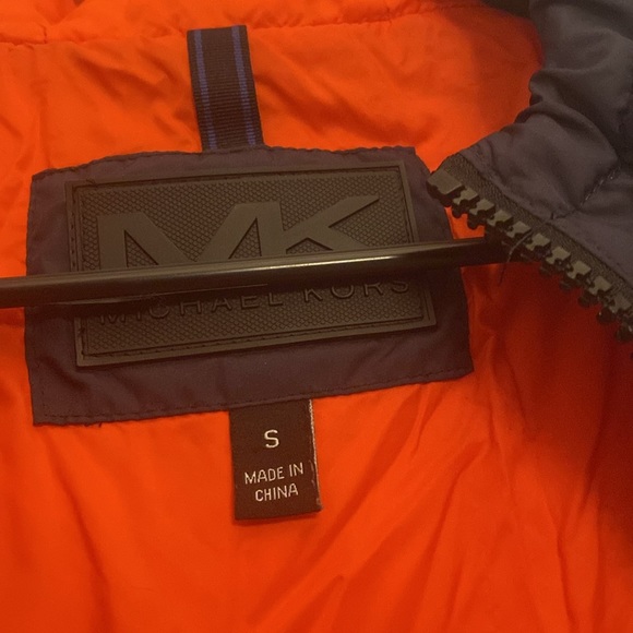 Navy and orange Michael Kors puffer coats - Picture 4 of 5